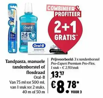 Delhaize Tandenborstel pro-expert premium pro-flex aanbieding