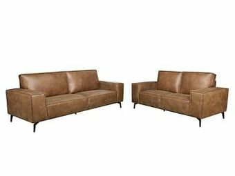 Deba Meubelen 2-zit + 3-zit MILA - Cognac bruin Bruin aanbieding