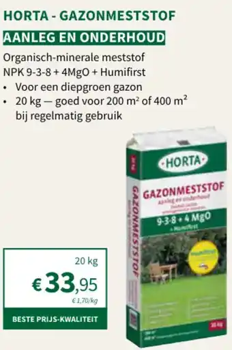 Horta GAZONMESTSTOF 20kg aanbieding