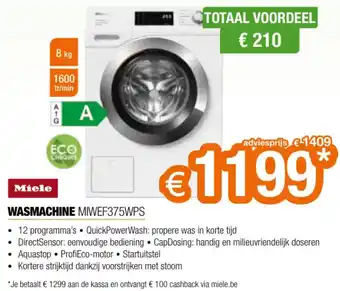 Expert Miele WASMACHINE MIWEF375WPS aanbieding