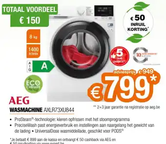 Expert AEG WASMACHINE AXLR73XU844 aanbieding