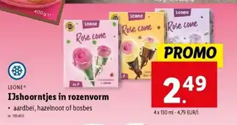 Lidl IJshoorntjes in rozenvorm aanbieding