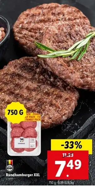 Lidl Rundhamburger XXL aanbieding