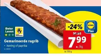 Lidl Gemarineerde rugrib aanbieding