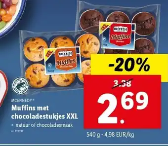 Lidl Muffins met chocoladestukjes XXL aanbieding