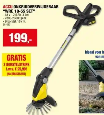 Hubo KARCHER ACCU ONKRUIDVERWIJDERAAR “WRE 18-55 SET” aanbieding