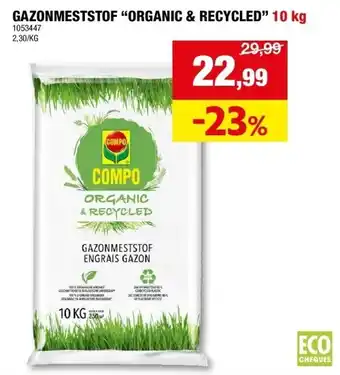 Hubo GAZONMESTSTOF “ORGANIC & RECYCLED” 10 kg aanbieding