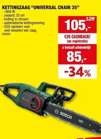 Hubo KETTINGZAAG “UNIVERSAL CHAIN 35” aanbieding