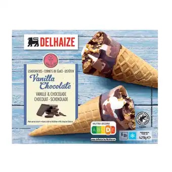 Delhaize Hoorntjes Vanille - chocolade aanbieding