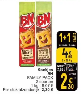 Cora Koekjes BN Family Pack 2 x 285g aanbieding