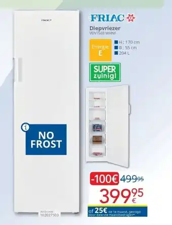 Eldi Diepvriezer VDV7503 WHNF aanbieding