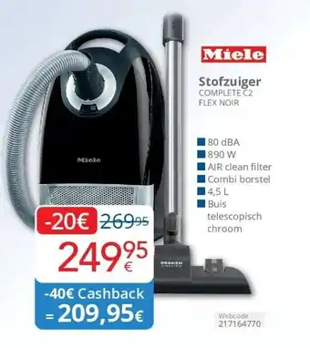 Eldi Stofzuiger COMPLETE C2 FLEX NOIR aanbieding