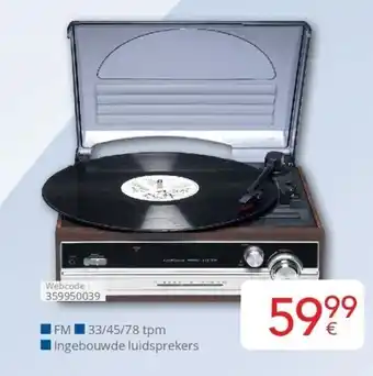 Eldi Platenspeler-radio VPR190 aanbieding