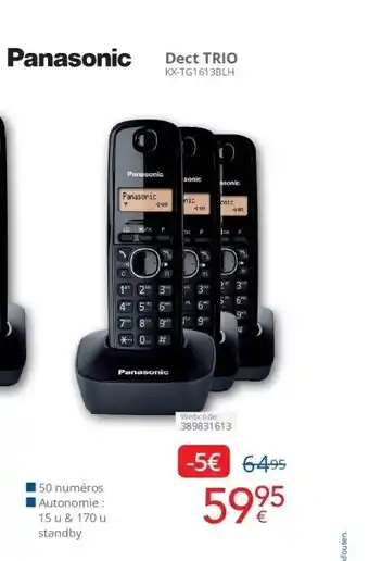 Eldi Dect TRIO KX-TG1613BLH aanbieding