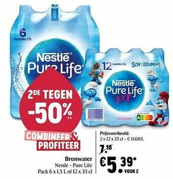 Delhaize Bronwater nestlé - pure life aanbieding