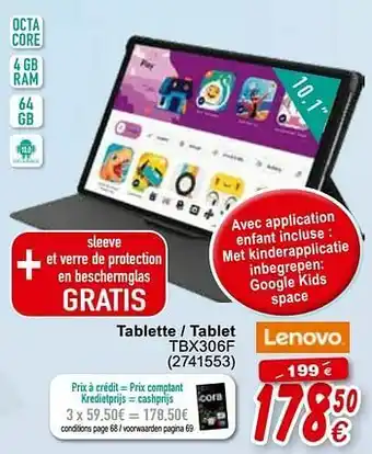 Cora Lenovo tablette - tablet tbx306f aanbieding