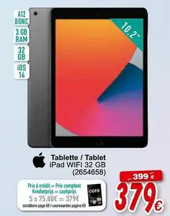 Cora Apple tablette - tablet ipad wifi 32 gb aanbieding
