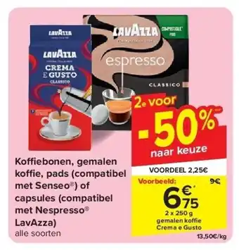 Carrefour Ko ebonen, gemalen ko e, pads (compatibel met Senseo ) of capsules (compatibel met Nespresso LavAzza) aanbieding