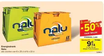 Carrefour Energiedrank Nalu aanbieding