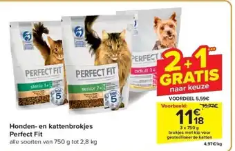 Carrefour Honden- en kattenbrokjes Perfect Fit aanbieding