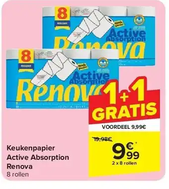 Carrefour Keukenpapier Active Absorption Renova aanbieding