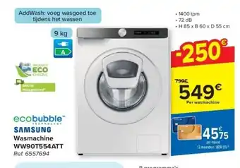 Carrefour Wasmachine WW90T554ATT aanbieding