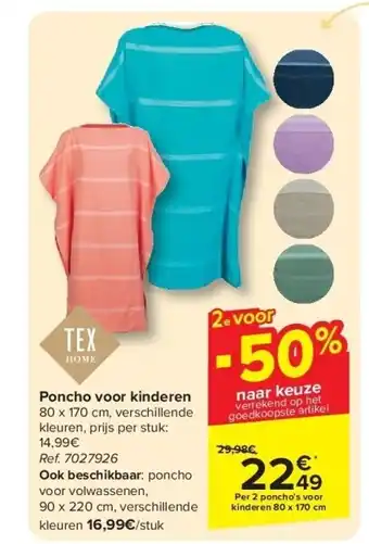 Carrefour Poncho voor kinderen aanbieding