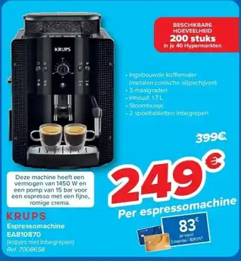 Carrefour Espressomachine EA810870 aanbieding