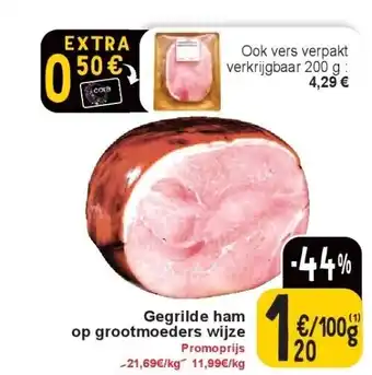 Cora Gegrilde ham op grootmoeders wijze aanbieding