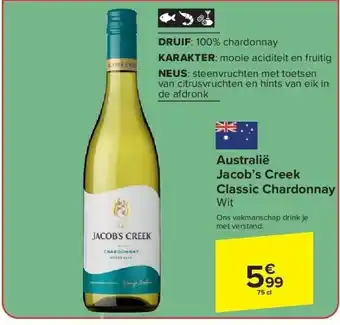 Carrefour Australië Jacob’s Creek Classic Chardonnay aanbieding