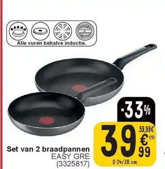 Cora Set van 2 braadpannen aanbieding