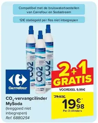 Carrefour CO2-vervangcilinder MySoda aanbieding