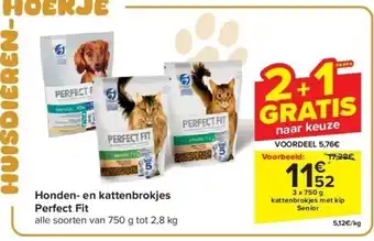 Carrefour Honden- en kattenbrokjes Perfect Fit aanbieding