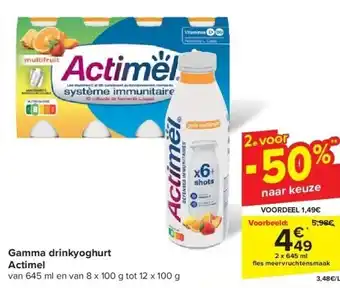 Carrefour Gamma drinkyoghurt Actimel aanbieding