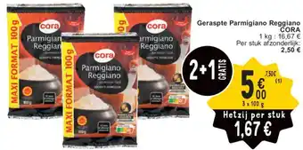 Cora Geraspte Parmigiano Reggiano 3 x 100g aanbieding