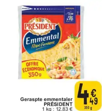 Cora Geraspte emmentaler PRÉSIDENT 350g aanbieding