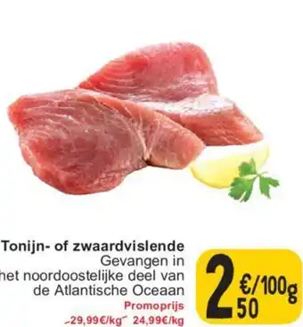 Cora Tonijn of zwaardvislende 100g aanbieding