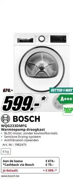 MediaMarkt BOSCH WQG233DMFG aanbieding