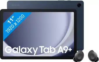 CoolBlue Samsung Galaxy Tab A9 Plus 11 inch 128GB Wifi Blauw + Buds FE Zwart aanbieding