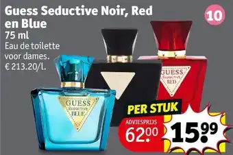 Kruidvat Guess Seductive Noir, Red en Blue aanbieding