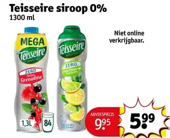 Kruidvat Teisseire siroop 0% aanbieding