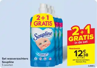 Carrefour Soupline  Set wasverzachters 3 x 1.35L aanbieding