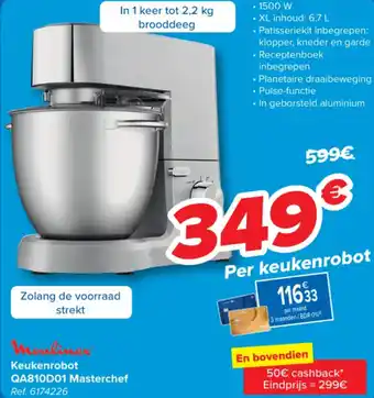 Carrefour Moulinex Keukenrobot QA810D01 Masterchef ref. 6174226 aanbieding