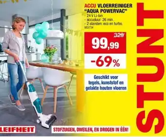 Hubo ACCU VLOERREINIGER AQUA POWERVAC aanbieding