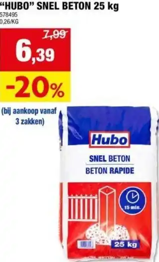 Hubo SNEL BETON 25 kg aanbieding