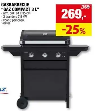 Hubo GASBARBECUE GAZ COMPACT 3 L aanbieding