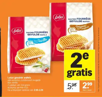 Albert Heijn Lotus gevulde wafels aanbieding