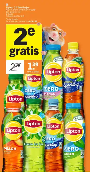 Albert Heijn Lipton 0.5 literflesjes aanbieding