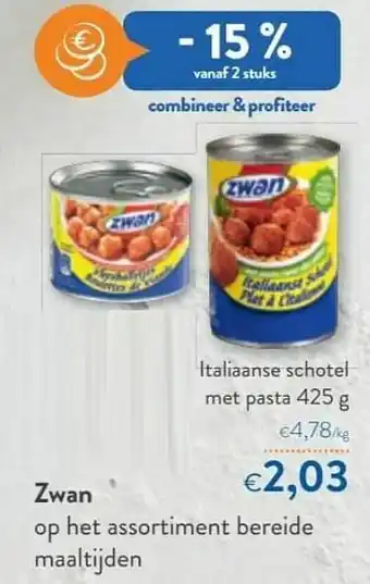 Zwan italiaanse schotel met pasta