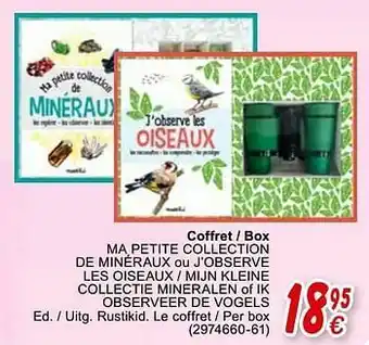 Coffret - box ma petite collection de minéraux ou j’observe les oiseaux - mijn kleine collectie mineralen of ik observeer de